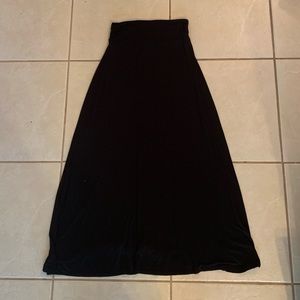 Floor length black maxi skirt